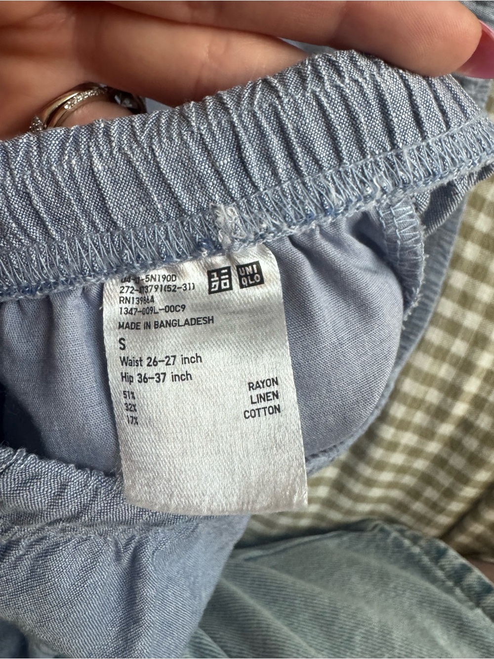 Uniqlo linen blend easy pants size S - Picture 3 of 3